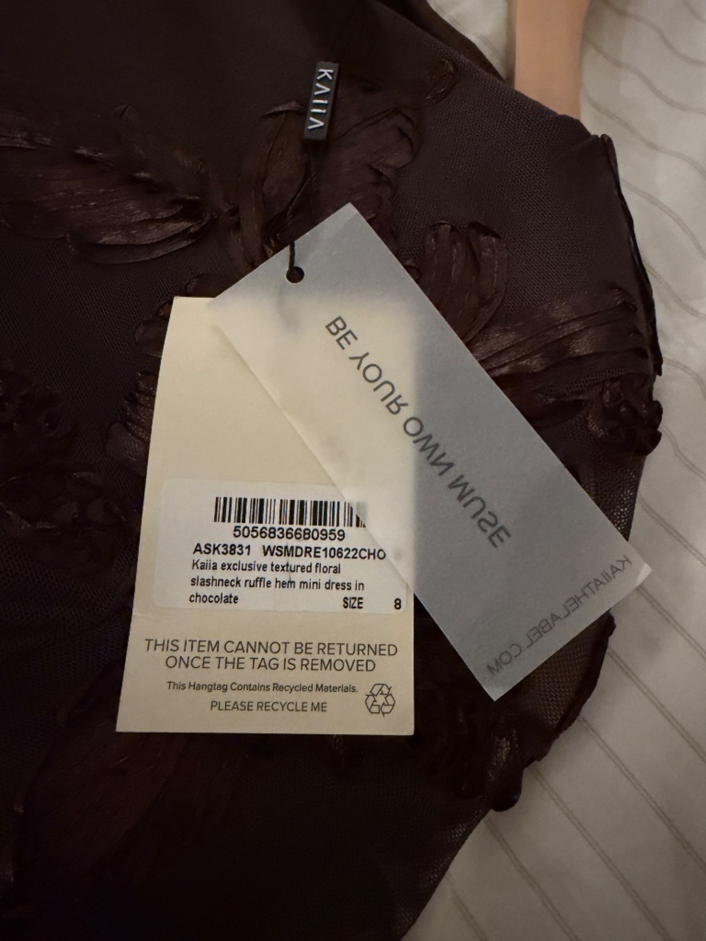 ASOS KAIIA Ruffle hem mini dress - Picture 3 of 3